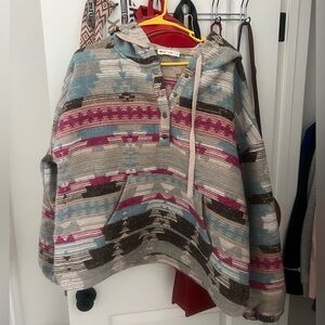 Cozy Hooded Sweater with Stripes